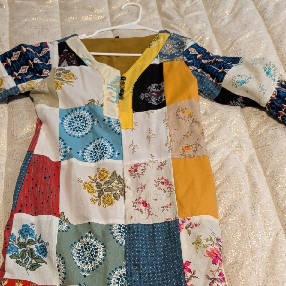 Colorful Patchwork Long Sleeve Top